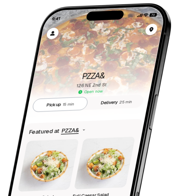 PZZA& app preview