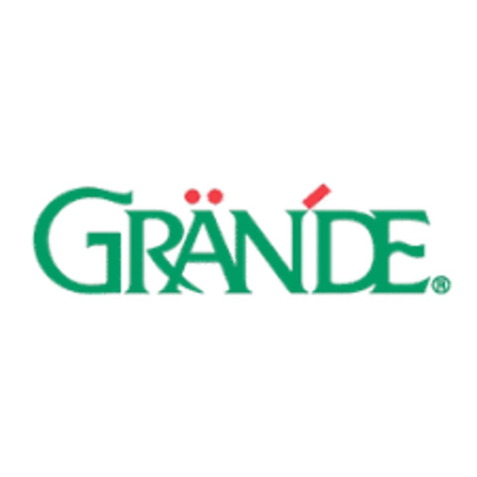 The Grande logo, featuring the word "GRÄNDE" in green with red accents on a white background.