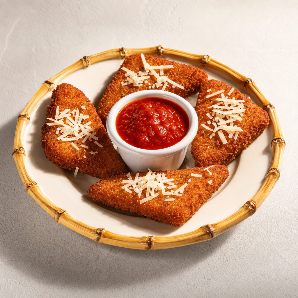 Fried Mozzarella Wedges.